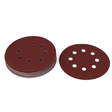 Brown Wheel - 5-inch Dia 600 Grit 8 Holes Sanding Disc Wheel Sandpaper Brown 20pcs