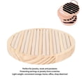 thumbnail image 3 of 6 Slots Earrings Organizer Tray Wooden Round Display, Stackable Lightweight with Lint Storage for Earrings, 3 of 7