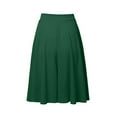 thumbnail image 3 of LWavelet High-Waisted A-Line Midi Skirt Women Daily Casual Flowy Versatile Bottoms Dark Green S, 3 of 5