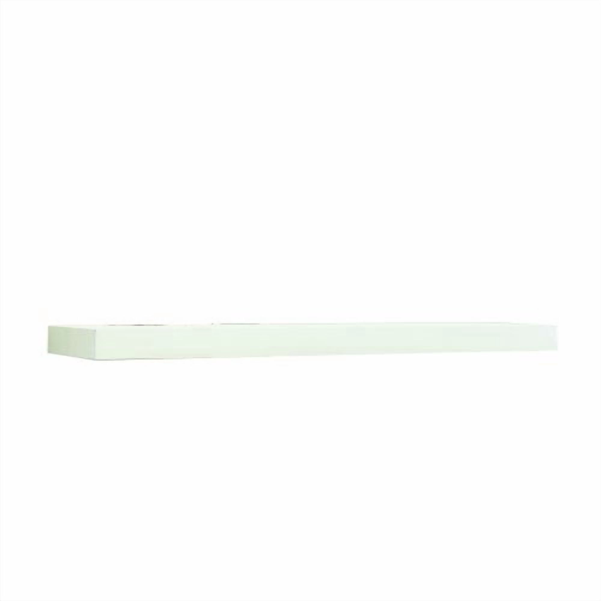InPlace Shelving Rectangle Wall Shelf, Floating Shelf, White, 23.6” W x 10.2” D x 2” H