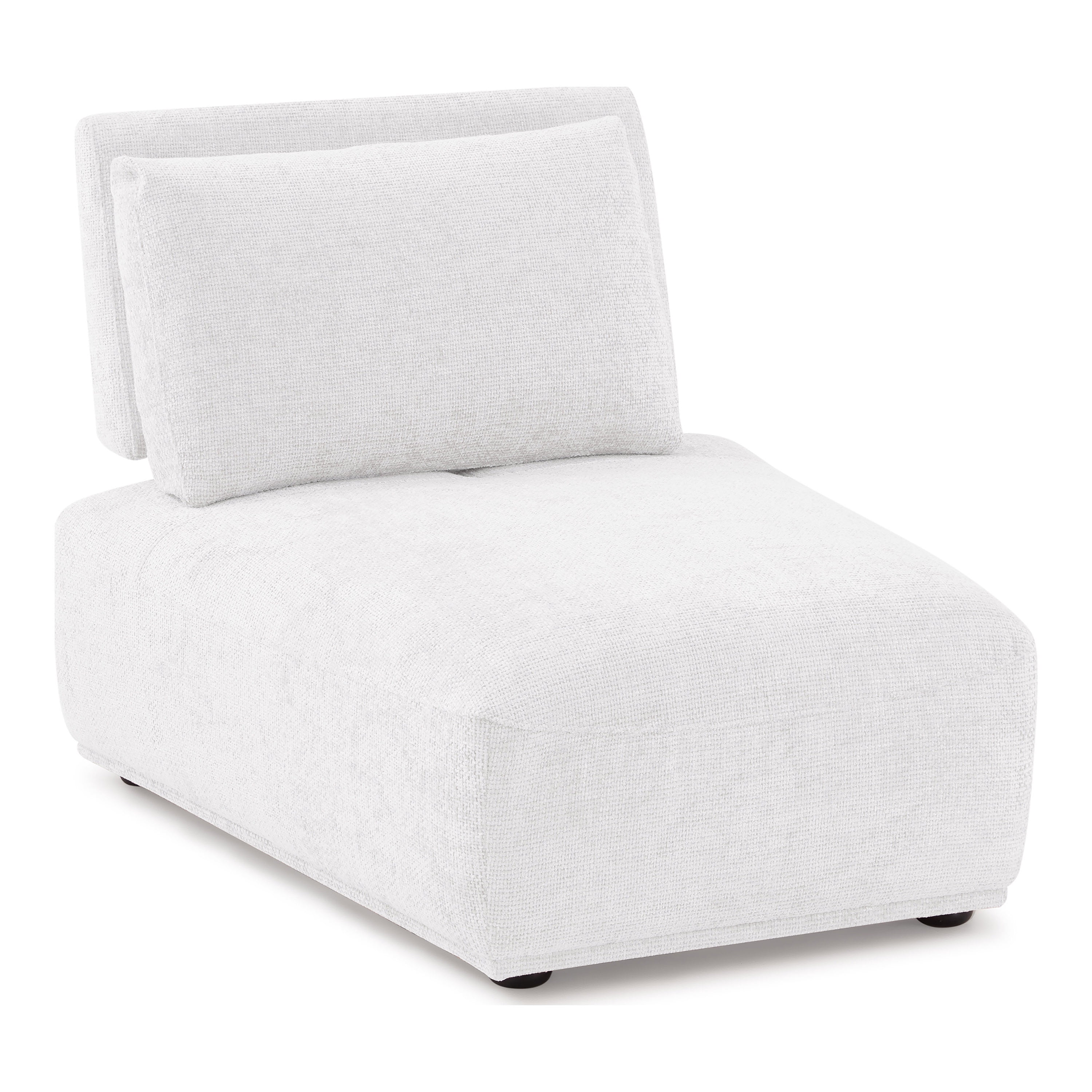 Furniture of America Tatiana Modern Fabric Modular Curved Armless Indoor Chair with Adjustable Backrest, White