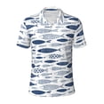 thumbnail image 2 of Daiia Blue Fish Pattern Men’s Polo Shirts,Solid Deck Shirt,Classic Fit, Breathable Cotton Polo for Casual and Sport Wear-Medium, 2 of 7