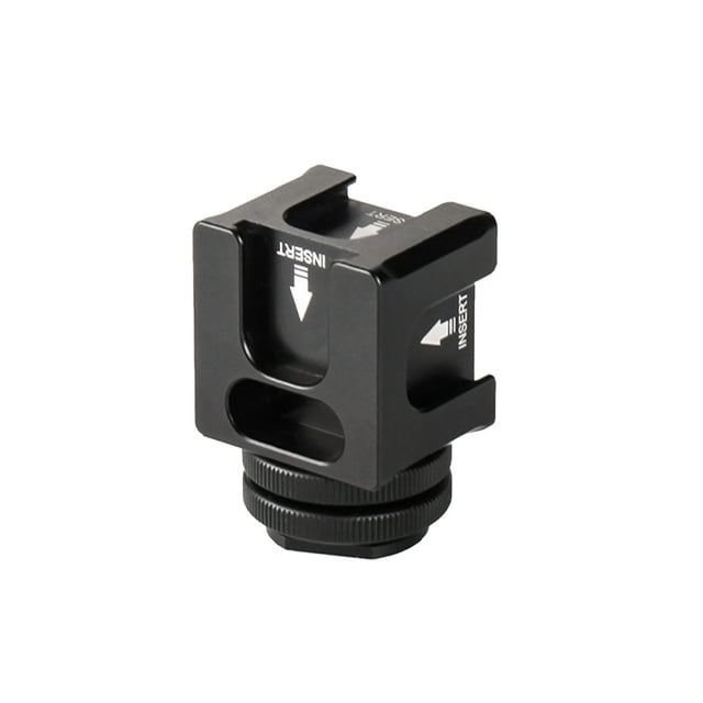Universal Aluminium Alloy Cold Shoe Camera Mount Adapter with 4 Cold Shoe Mount 1/4 Inch Screw Mount for Microphone LED Video Light Monitors Camera Accessories for Sony Canon Nikon DSLR DV C