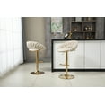 thumbnail image 3 of Luccalily Counter Height Bar Stools Set of 2,Velvet Bar stools with Back and Footrest,Modern Design and Golden feet for Kitchen,Bistro Pub, Dining Chair, 3 of 15