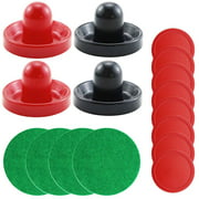 Bignc Light Weight Air Hockey Black and Red Air Hockey Pushers - Red Replacement Pucks for Game Tables, Equipment, Accessories(Standard Size,4 Pushers and 8 Red Pucks)