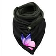 thumbnail image 1 of Women Butterfly Print Cotton Winter Warm Button Up Scarf, 1 of 3