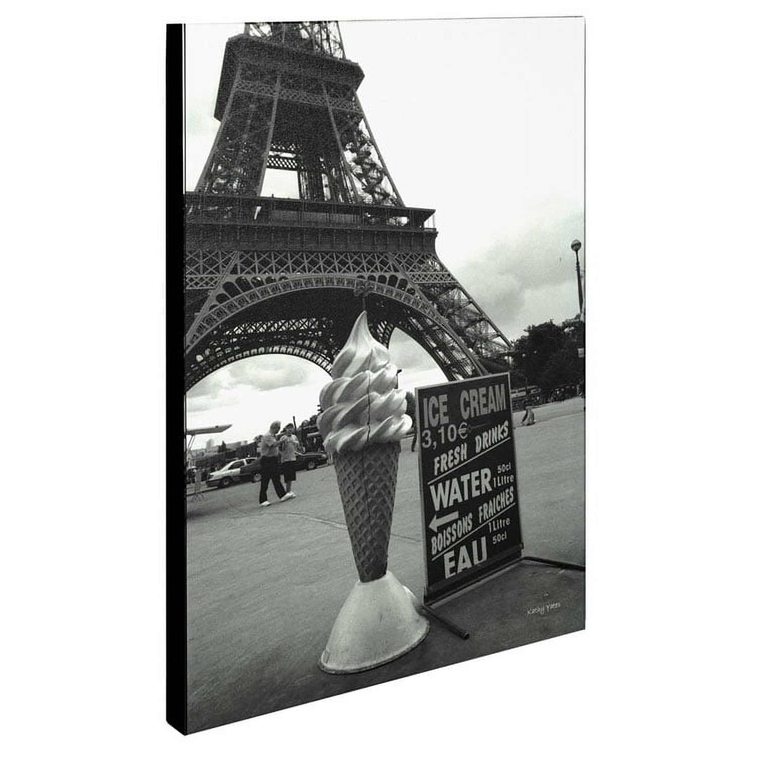 Trademark Fine Art 'Eiffel Tower with Ice Cream Cone' Canvas Art by Kathy Yates