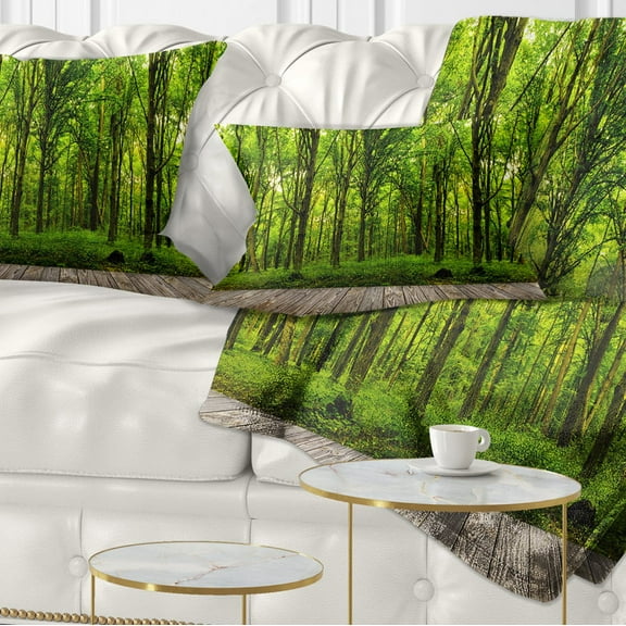 Designart Room Interior in Forest - Landscape Printed Throw Pillow - 12x20