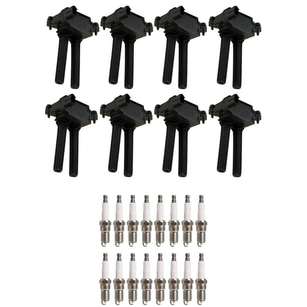 Set of 8 ISA Ignition Coils + 16 Spark Plugs Compatible with 2012 Jeep
