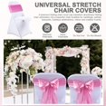 thumbnail image 5 of 50 Pcs Folding Chair Cover Set with 25 Stretch Spandex Slipcovers 25 Satin Chair Sashes Bows Ribbon Washable Banquet Protector for Wedding Event Party(White, Pink), 5 of 12