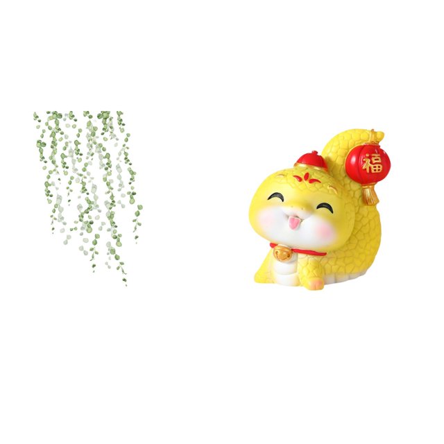 Adhesivo de pared,Pegatinas de pared de vides colgantes para dormitorio,Calcomanía de pared con hojas de plantas verdes para oficina,Estatua de serpiente de dibujos animados,Estatua de