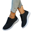 thumbnail image 3 of HTHLVMD Breathable Mesh Athletic Sneakers, Walking Shoes Women Orthopedic Lace-Up Sneakers Arch Support Breathable Tennis Running Shoe for Plantar Fasciitis Bunions, Black 5.5, 3 of 5