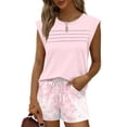 thumbnail image 4 of Two Piece Sets for Women Trendy Short Sets Beach Vacation Clothes Airport Travel Cruise Summer Outfits Pink XL, 4 of 6