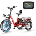 thumbnail image 3 of ABORON Electric Trikes for Adults Fat Tire 20" Electric Tricycle for Senior, 500W 3 Wheel E-Bike 48V 14.5Ah, 7 Speed Aluminum Electric Bicycle with Rear Basket, 25.6km/h(16mph), 3 of 13