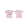 thumbnail image 2 of BemeyourBBs Toddler Baby Girl Big Sister Little Sister Matching Shirt Outfit Summer Pink T Shirt Newborn Baby Girl Romper Kids Girl Letter Flower Embroidery Short Sleeve Pullover Tee Shirt Tops, 2 of 9
