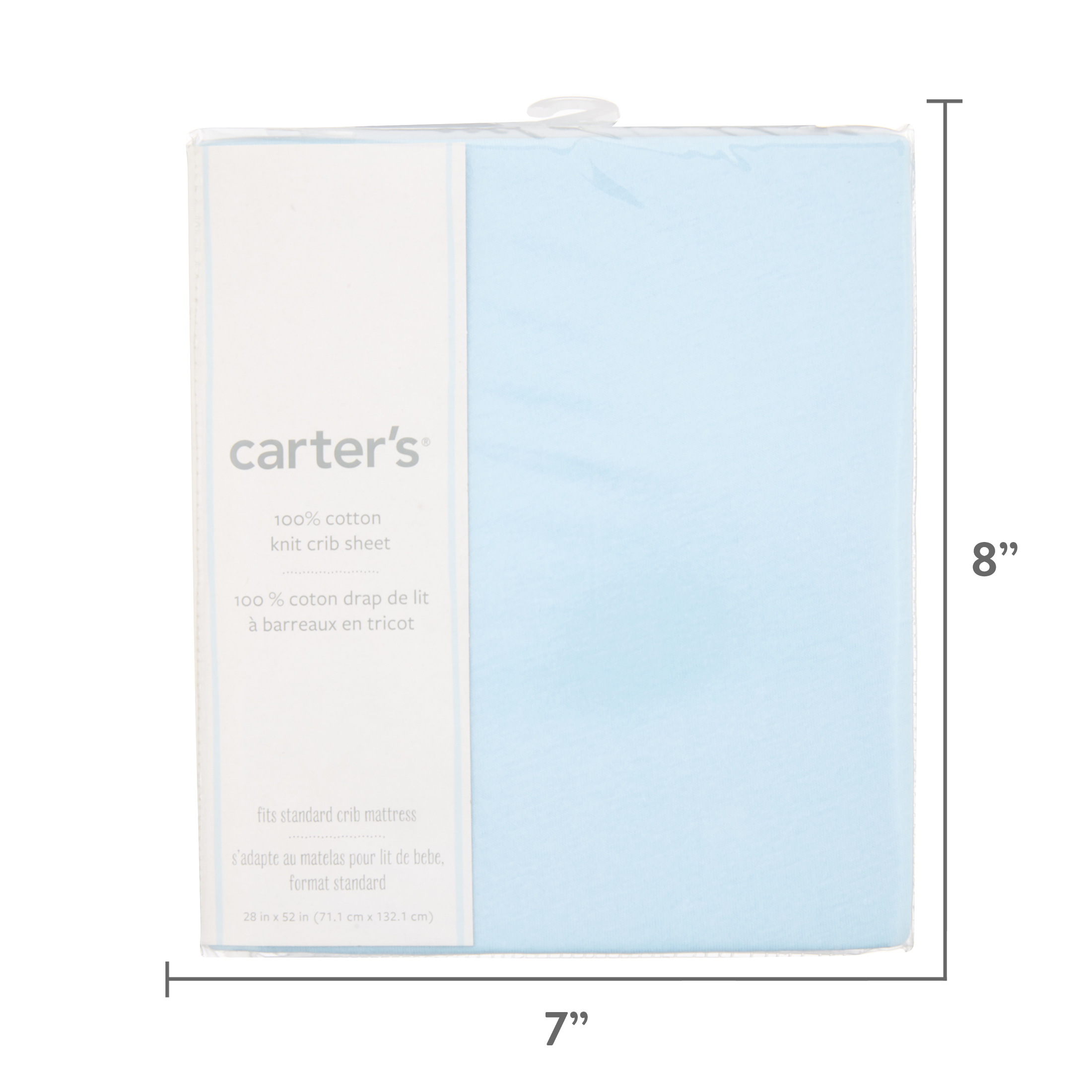 Carter's 100% Cotton Knit Fitted Crib Sheet - Blue