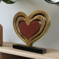 thumbnail image 2 of Decozen Home Decor Wooden Heart Sculpture – Gifts for Mom on Mother’s Day or Birthday – Heart-Shaped Acacia Wood Figurine Decor, Perfect for Home, Office, or Tabletop Display, 2 of 8