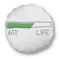 thumbnail image 1 of Life Energy Progress Bar 61 Percent Middle Aged Round Throw Pillow Home Decoration Cushion, 1 of 3