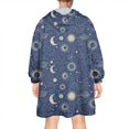 thumbnail image 2 of Wearable Oversized Blanket,Dark Blue Celestial Pattern Wearable Blanket Hoodie for Adults,Cozy Hooded Blankets with Super Pockets,Super Warm Fuzzy Pullover for Women & Men, 2 of 6