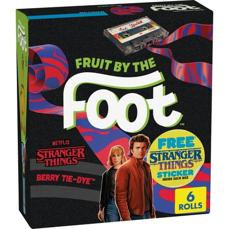 Fruit by the Foot Fruit Flavored Snacks, Stranger Things, Berry Tie-Dye, 6 Count, 4.5 oz
