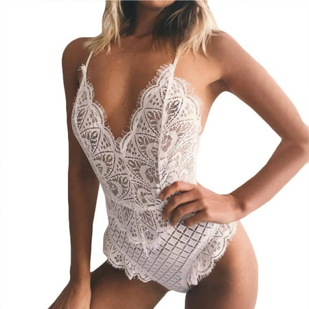 

XINSHIDE Pajamas Fashion Women Sexy Lace Lingerie Backless Jumpsuit Bodysuit Underwear Women Underwear Seamless