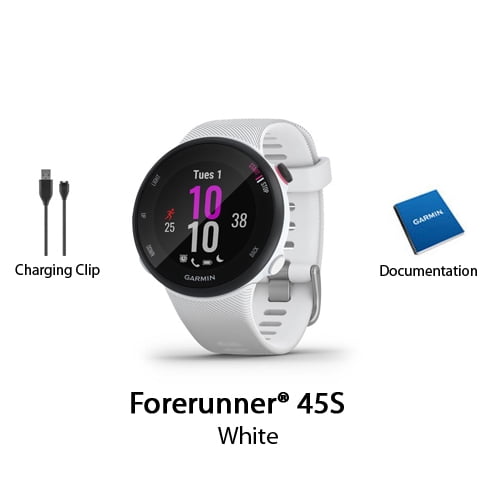 Smøre stykke ankel Garmin Forerunner® 45S GPS Running Watch in White - Walmart.com