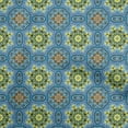 thumbnail image 1 of oneOone Cotton Cambric Teal Blue Fabric Asian Block Floral Fabric For Sewing Printed Craft Fabric By The Yard 42 Inch Wide, 1 of 4