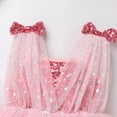 thumbnail image 5 of IBTOM CASTLE Toddler Baby Girls Tutu Dress Sleeveless V Neck Sparkle Sequins Glitters Princess Tulle Casual Birthday Party Dress 3-4 Years Pink, 5 of 8