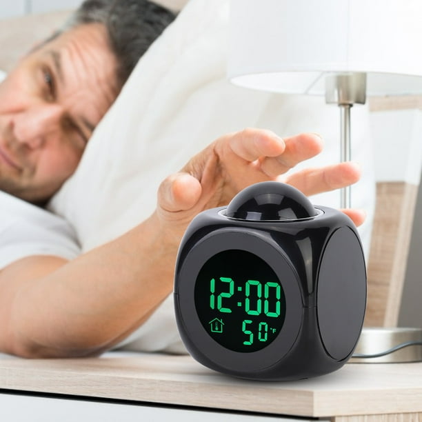Reloj Inteligente Automático con Alarma Digital Pantalla Fácil de Leer Función de Repetición Visualización de Temperatura Reloj de Proyección de Voz Ajuste que Nunca ANGGREK Otros