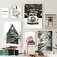 thumbnail image 4 of Arte de pared pintura en lienzo regalo de Navidad, casa verde, ciervo, ardilla, carteles nórdicos e impresiones, imágenes de pared para decoración de sala de estar, 4 of 4