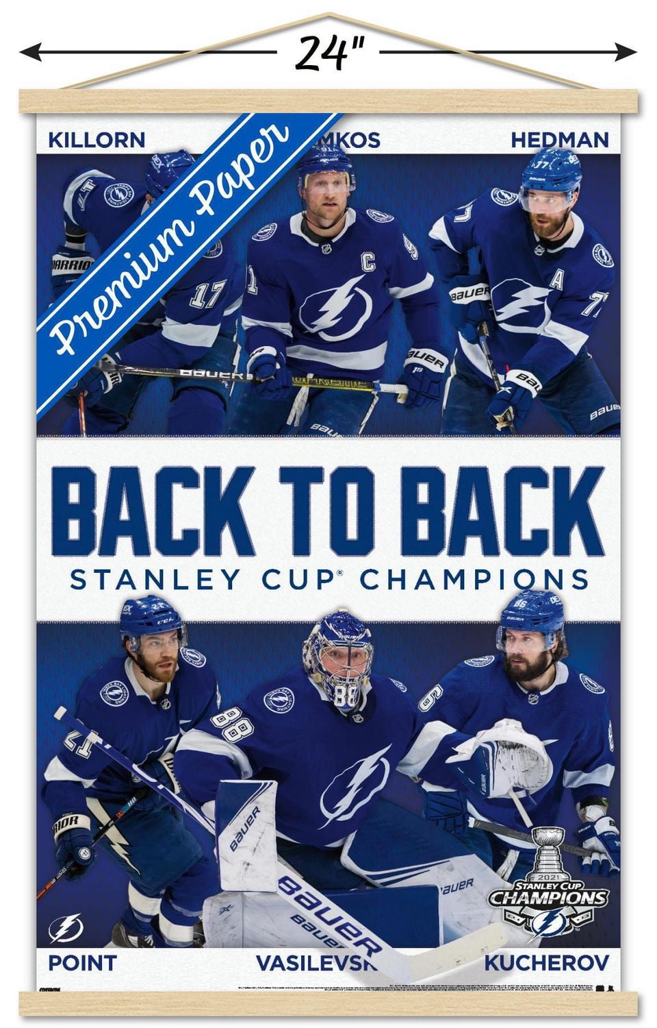 NHL Tampa Bay Lightning - 2021 NHL Stanley Cup Champions Wall Poster, 22.375" x 34" Framed