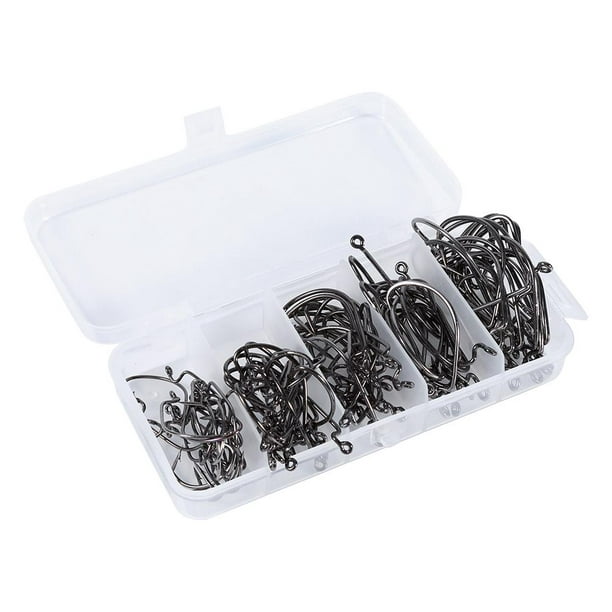 Futaba Carbon Steel Fishing Hook Tackle Box - Silver - Pack of 600
