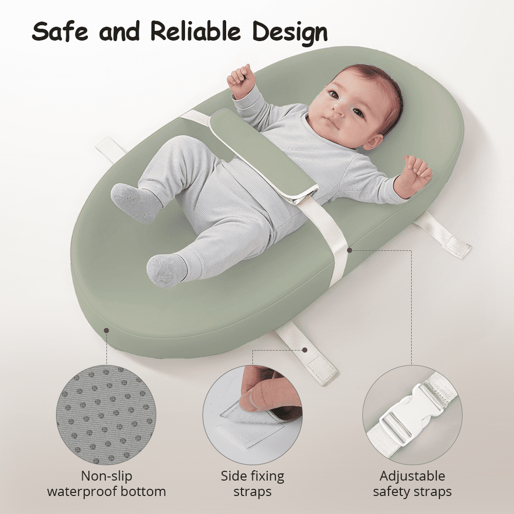 Baby Changing Pad, Caveen Wipeable Baby Changing Station for Diaper Change and Dresser, with Waterproof PU Cover and Non-Slip Bottom, Portable,Green