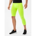 thumbnail image 1 of Graflsoa Men's Asymmetrical Basketball Compression Pants with Mesh Crotch, Neon Green, European Size 2XL (21330#), 1 of 6