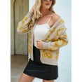 thumbnail image 5 of Women'S Leopard Print Cardigan V Neck Long Sleeve Color Block Button Down Sweater Outwear  XL, 5 of 8