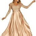 thumbnail image 1 of Gibobby Vestido de noche mujer Vestido largo sexy con cuello en V para mujer, vestido de noche para banquete(Caqui,XL), 1 of 5