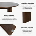 thumbnail image 4 of George 67"x33.5" Soild Wood Dining Table Oval Kitchen Table, Walnut, 4 of 7
