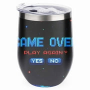 GZHJMY 1 Pcs Egg Cup, Game Over Screen, Space Planet Surface in Starry 304 Stainless Steel Vacuum Insulated Cup, U-Shaped Red Wine Cup Eggshell Cup