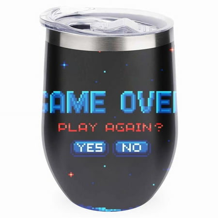 GZHJMY 1 Pcs Egg Cup, Game Over Screen, Space Planet Surface in Starry 304 Stainless Steel Vacuum Insulated Cup, U-Shaped Red Wine Cup Eggshell Cup