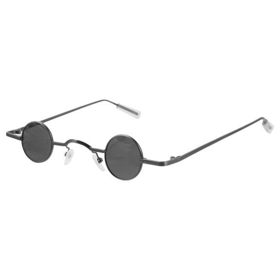 Raindrops Small Round Frame Sunglasses for Beach Made of PC and Metal Lightweight Fashion Design Black Color