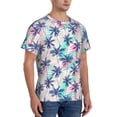 thumbnail image 2 of Vsdgher Palm Leaves Print Men's Dry Fit Mesh Athletic Shirts Moisture Wicking Tennis T-Shirt Tops, 2 of 9