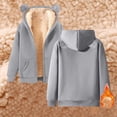 thumbnail image 2 of BOOMNY Women's Long Sleeve Fleece Hoodies Solid Pullover Hoodie for Women Trendy Zip Up Warm Fall Winter Hooded Sweatshirts With Pocket, 2 of 5