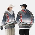 thumbnail image 4 of Fotbe 3d Lighthouse in the Surf Chaqueta con Protección Solar UPF 50+ para Hombre y Mujer, Camisa con Capucha y Bolsillos-3X-Large, 4 of 7