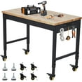 thumbnail image 1 of QinaQin 72 x 25 Inch Garage Workbench with Power Outlets, Hardwood Top and 4 Lockable Wheels, 2000LBS, 1 of 7
