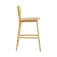 thumbnail image 6 of GDF Studio 25.75" Bari Indoor Wood Bar Stools with Rattan Backrest, Natural Finish, Set of 2, 6 of 7