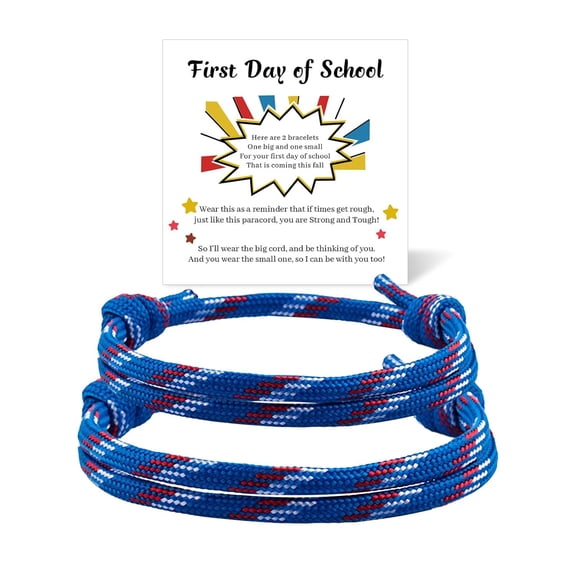 Back to School Gifts Mommy and Me Bracelets Kindergarten School Supplies First Day of School Bracelet Adjustable Bracelets for Girls Boys Gift