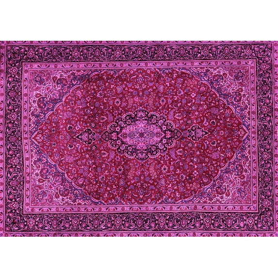 Ahgly Company Indoor Rectangle Medallion Pink Traditional Area Rugs, 7' x 9'