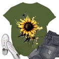 thumbnail image 2 of NAMTYQX Womens Graphic Tees Crewneck Plus Size Short Sleeve Printed Grafisches Soft Loose Casual Lightweight Shirts for Women Trendy Summer Army Green Size XL, 2 of 5