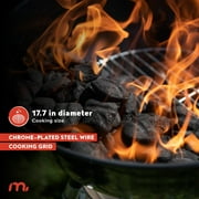 Megamaster 18 Portable Charcoal Barbecue Grill with Adjustable Air Vent, Storage Rack, 245 SQ. In Cooking Area, 2 Wheel Transport BBQ Grill for Camping, Outdoor Cooking, Patios, and More - 810-KY003