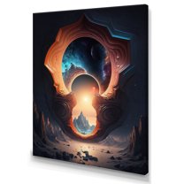 Designart Futuristic Landscape Galaxy III Canvas Wall Art